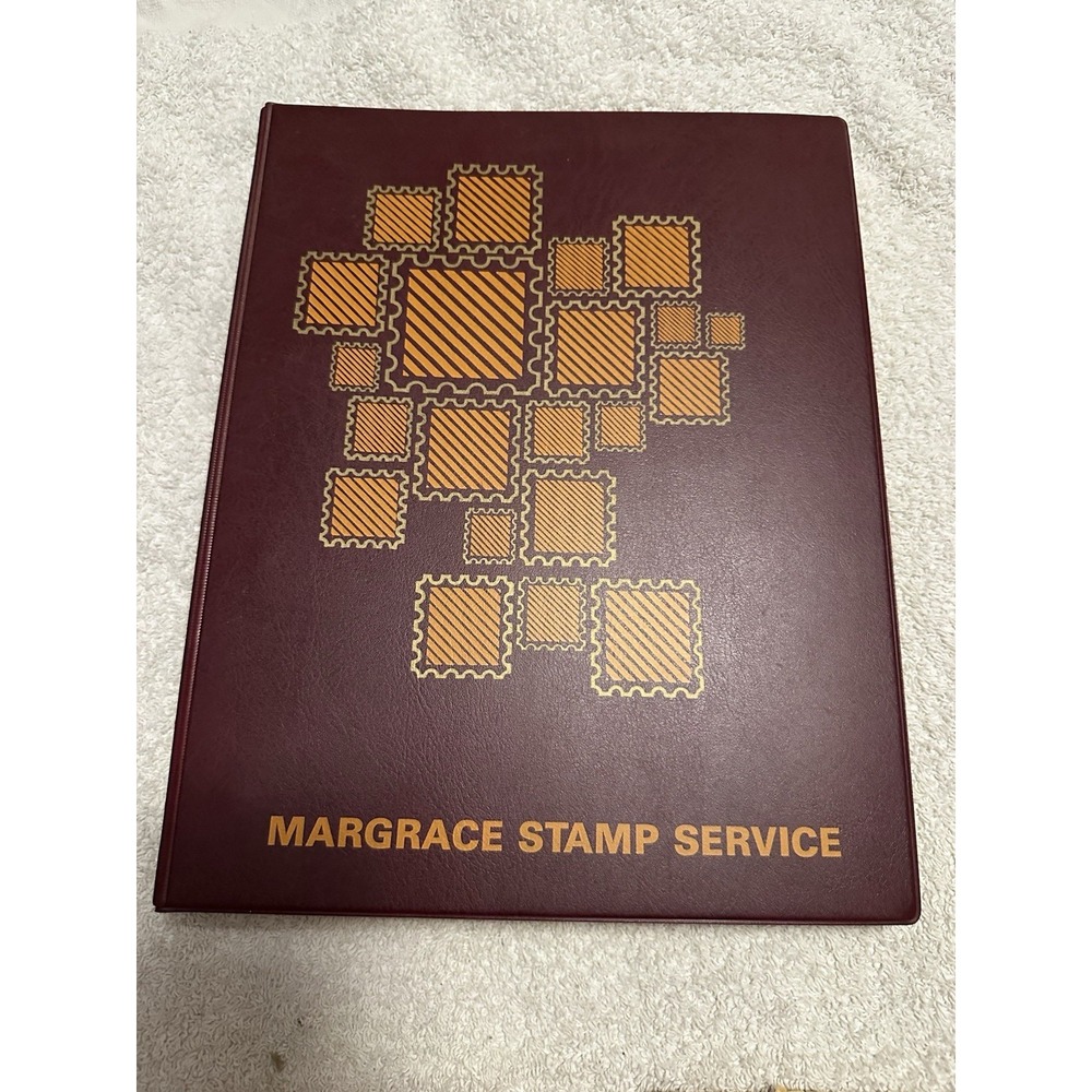 Vintage Margrace Stamp‎ Service Stamp Collecting Binder, Sheets & Stamps
